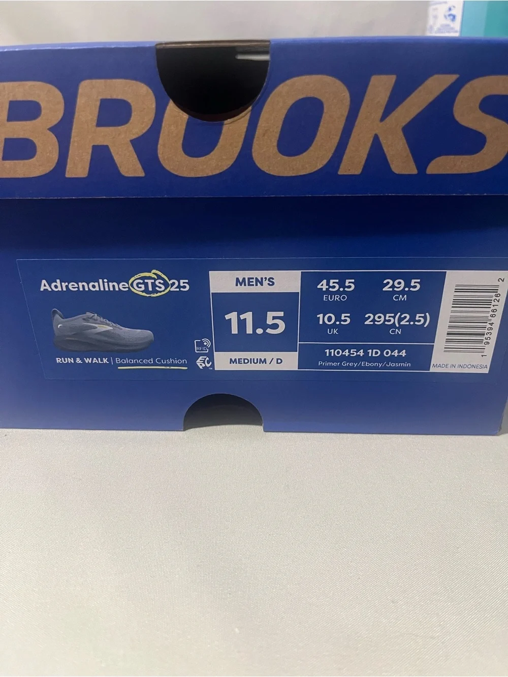 Brooks Men’s Adrenaline GTS Running Shoes — Light Gray and Yellow